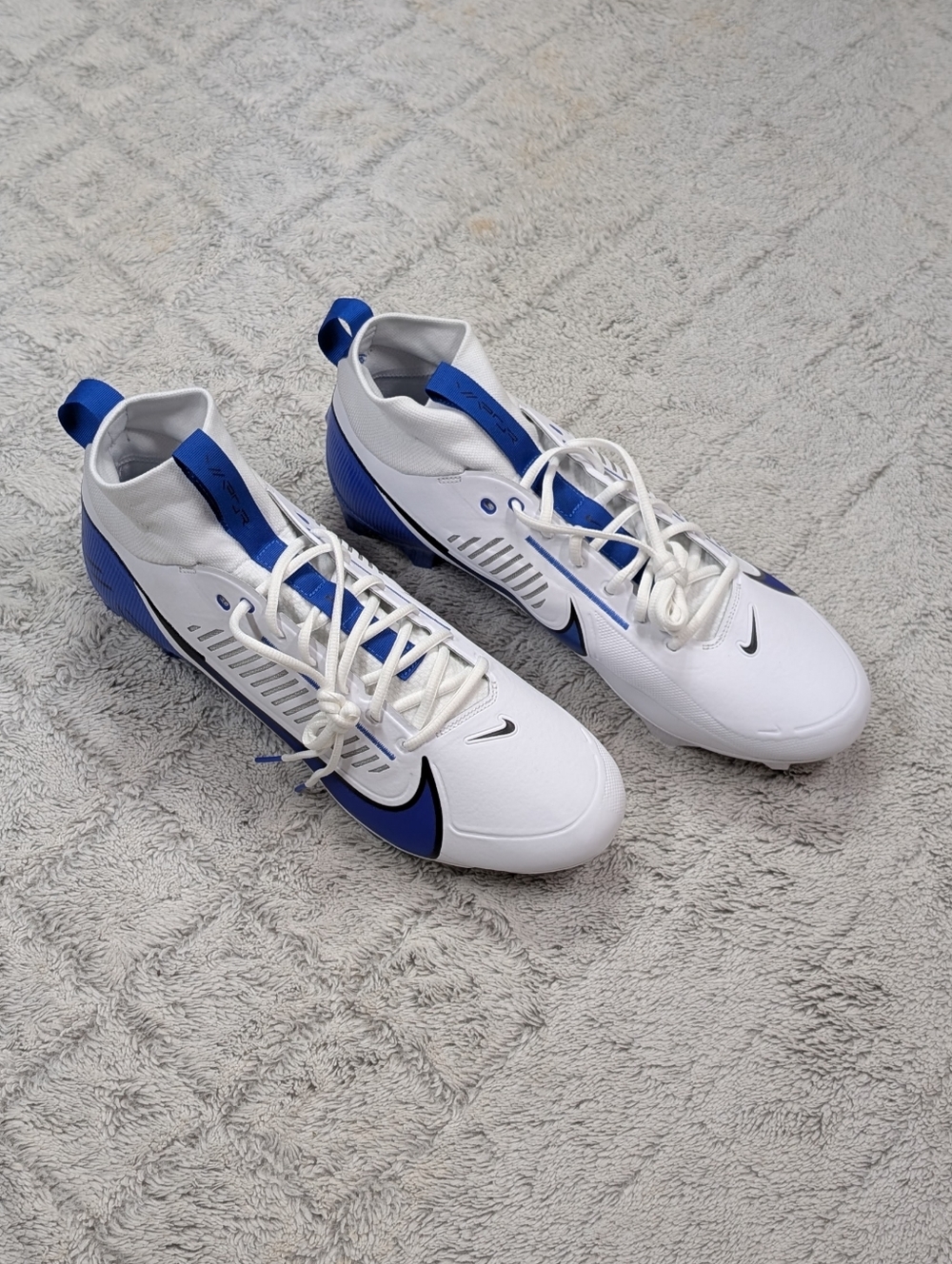 Nike Vapor Edge Pro 360 2 White Hyper Royal Football Cleats Mens 15 FQ4044-102